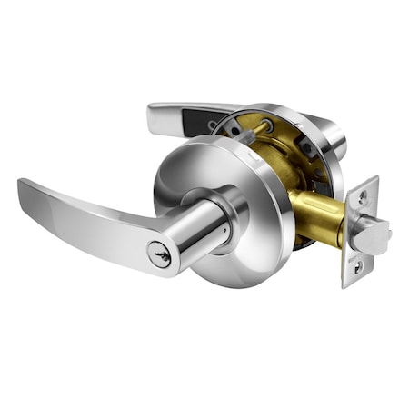 Sargent Grade 2 Storeroom/Closet Cylindrical Lock, B Lever, Conventional Cylinder, Bright Chrome Finish 28-65G04 KB 26
